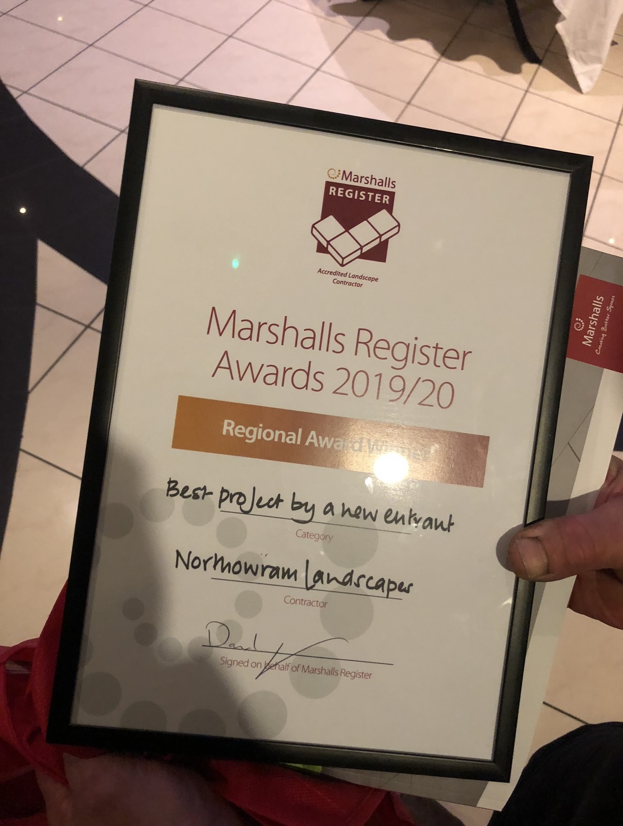 Marshalls Register Regional Award Winner 19/20